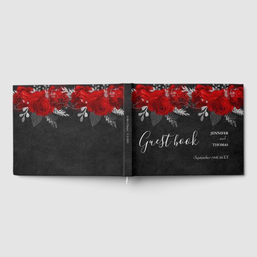 Floral Gothic bruiloft gastenboek (Volledig)