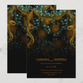 Floral Gothic Fall Huwelijk Sinaasappel Handfastin Kaart (Voorkant / Achterkant)