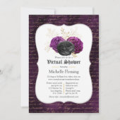 Floral Gothic Floral Virtual Vrijgezellenfeest Kaart (Voorkant)