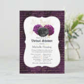 Floral Gothic Floral Virtual Vrijgezellenfeest Kaart (Staand voorkant)