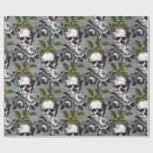Floral Gothic Grunge Kerstmis Cadeaupapier (Vlak)