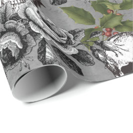 Floral Gothic Grunge Kerstmis Cadeaupapier