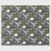 Floral Gothic Grunge Kerstmis Cadeaupapier (Vlak)