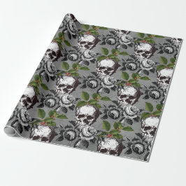 Floral Gothic Grunge Kerstmis Cadeaupapier