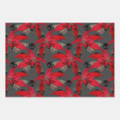 Floral Gothic Grunge Kerstmis Inpakpapier Vel (Voorkant 3)