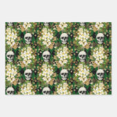 Floral Gothic Grunge Kerstmis Inpakpapier Vel (Voorkant)