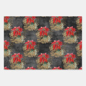 Floral Gothic Grunge-kerstpatronen Inpakpapier Vel (Voorkant 2)