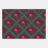 Floral Gothic Grunge-kerstpatronen Inpakpapier Vel (Voorkant)