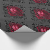Floral Gothic Grunge-kerstpatroon Cadeaupapier (Hoek)