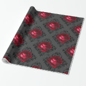 Floral Gothic Grunge-kerstpatroon Cadeaupapier (Uitgerold)