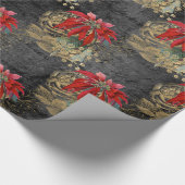 Floral Gothic Grunge-kerstpatroon Cadeaupapier (Hoek)