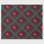 Floral Gothic Grunge-kerstpatroon Cadeaupapier (Vlak)