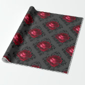 Floral Gothic Grunge-kerstpatroon Cadeaupapier (Uitgerold)