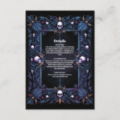 Floral Gothic Halloween bruiloft Informatiekaartje (Voorkant)
