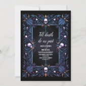 Floral Gothic Halloween bruiloft Kaart (Voorkant)