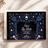 Floral Gothic Halloween bruiloft Save The Date