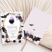 Floral Gothic Halloween Coffin Baby shower Kaart