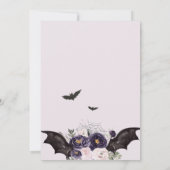 Floral Gothic Halloween Coffin Baby shower Kaart (Achterkant)