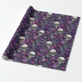 Floral Gothic Halloween inpakpapier