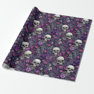 Floral Gothic Halloween inpakpapier
