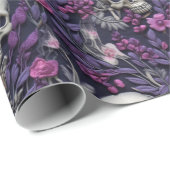 Floral Gothic Halloween inpakpapier (Rol Hoek)