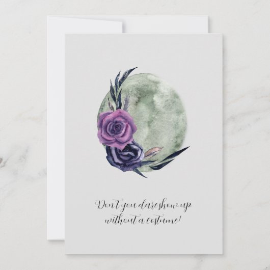 Floral Gothic Halloween uitnodiging (Achterkant)