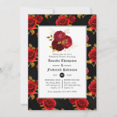 Floral Gothic Halloween Wedding Rehearsal Dinner Kaart (Voorkant)