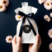 Floral Gothic kinderwagen zwart dank u Baby shower Ronde Sticker