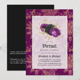 Floral Gothic Online Virtual Wedding Kaart