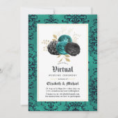 Floral Gothic Online Virtual Wedding Kaart (Voorkant)