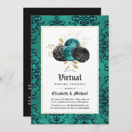 Floral Gothic Online Virtual Wedding Kaart