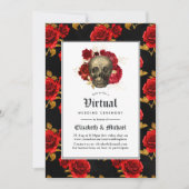 Floral Gothic Online Virtual Wedding Kaart (Voorkant)