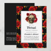 Floral Gothic Online Virtual Wedding Kaart (Voorkant / Achterkant)