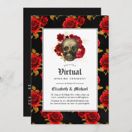 Floral Gothic Online Virtual Wedding Kaart