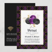 Floral Gothic Online Virtual Wedding Kaart (Voorkant / Achterkant)