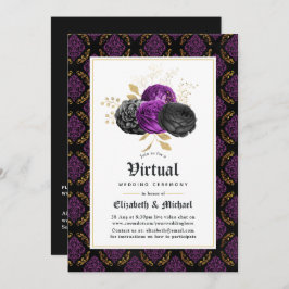 Floral Gothic Online Virtual Wedding Kaart