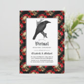 Floral Gothic Online Virtual Wedding Kaart (Staand voorkant)