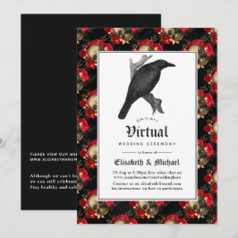 Floral Gothic Online Virtual Wedding Kaart