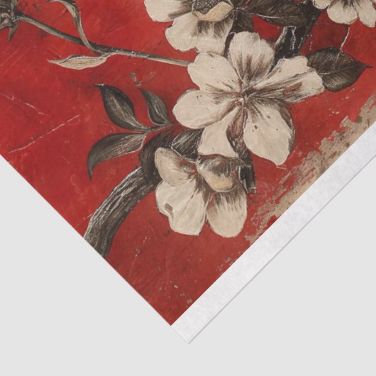  Floral Gothic Raven Decoupage Tissuepapier (Detail)