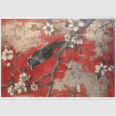 Floral Gothic Raven Decoupage Tissuepapier (Voorkant)