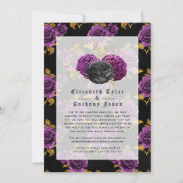 Floral gothic Reduced Wedding Guest List Aankondiging