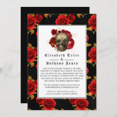 Floral gothic Reduced Wedding Guest List Aankondiging (Voorkant / Achterkant)