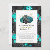 Floral gothic Reduced Wedding Guest List Aankondiging (Voorkant)