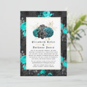 Floral gothic Reduced Wedding Guest List Aankondiging (Staand voorkant)