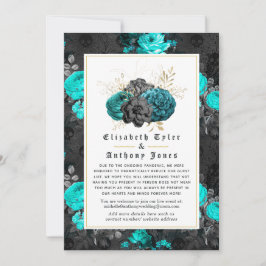 Floral gothic Reduced Wedding Guest List Aankondiging