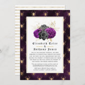 Floral gothic Reduced Wedding Guest List Aankondiging (Voorkant / Achterkant)