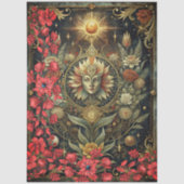 Floral Gothic Tarot Reader's Card Abstract Collage Tissuepapier (Voorkant)