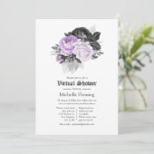 Floral gothic Virtual Vrijgezellenfeest Kaart (Staand voorkant)