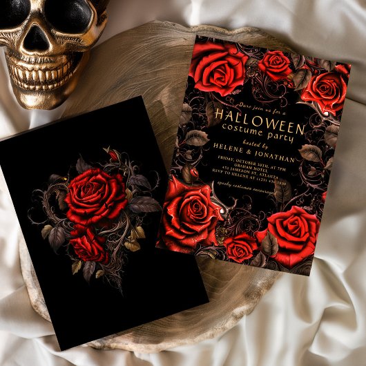 Floral Gothic Volwassen Halloween Kostuum Party Kaart