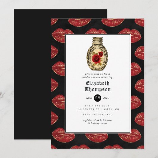 Floral Gothic Vrijgezellenfeest Kaart (Voorkant / Achterkant)